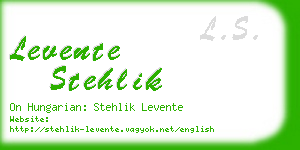 levente stehlik business card